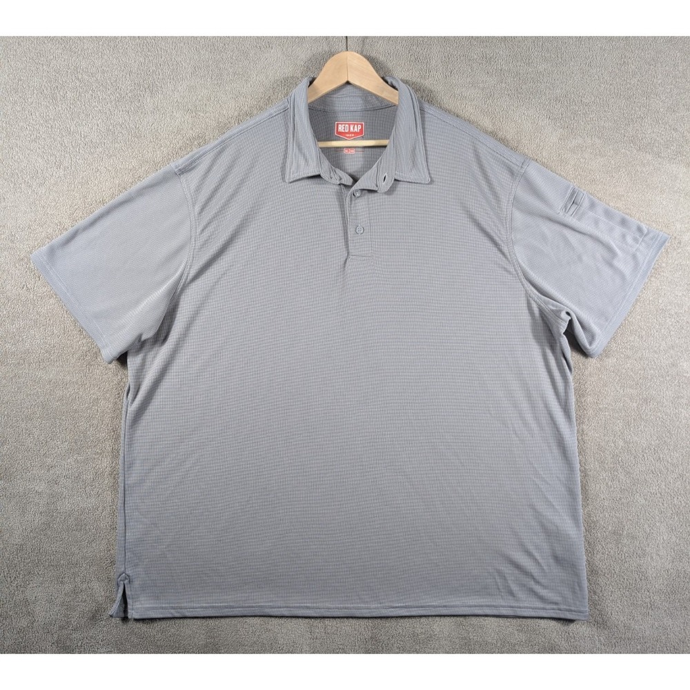 Red Kap Shirt Mens Size 3XL Gray Polo Short Sleeve Lightweight Work Wear